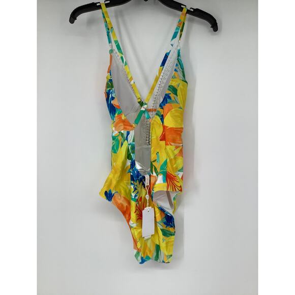 Sunshine 79 Women's 12 Yellow Floral Summertime Vibes One Piece Swimsuit G11-5 - Picture 5 of 8